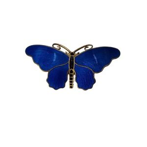 Vintage C.C.Sporrong & Co. Stockholm Blue Enamel Butterfly Brooch